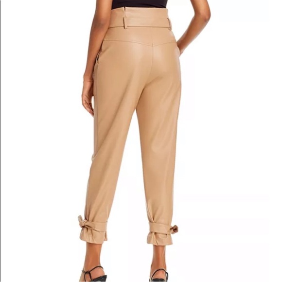 LUCY PARIS FAUX LEATHER PANTS PAPER-BAG PANTS SZ Sm bin 32 - Picture 2 of 9